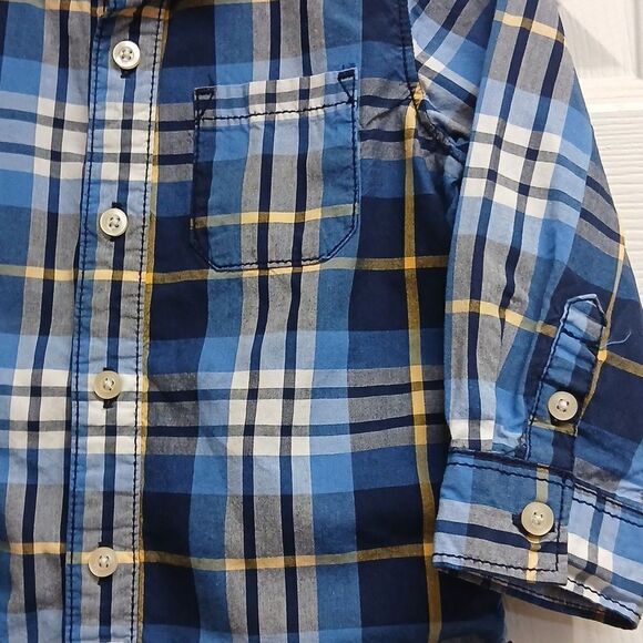 Kids Plaid and Solid Dress Shirts Set Bundle Of 3, Chaps, Carters bt Kid 18M - Picture 6 of 15